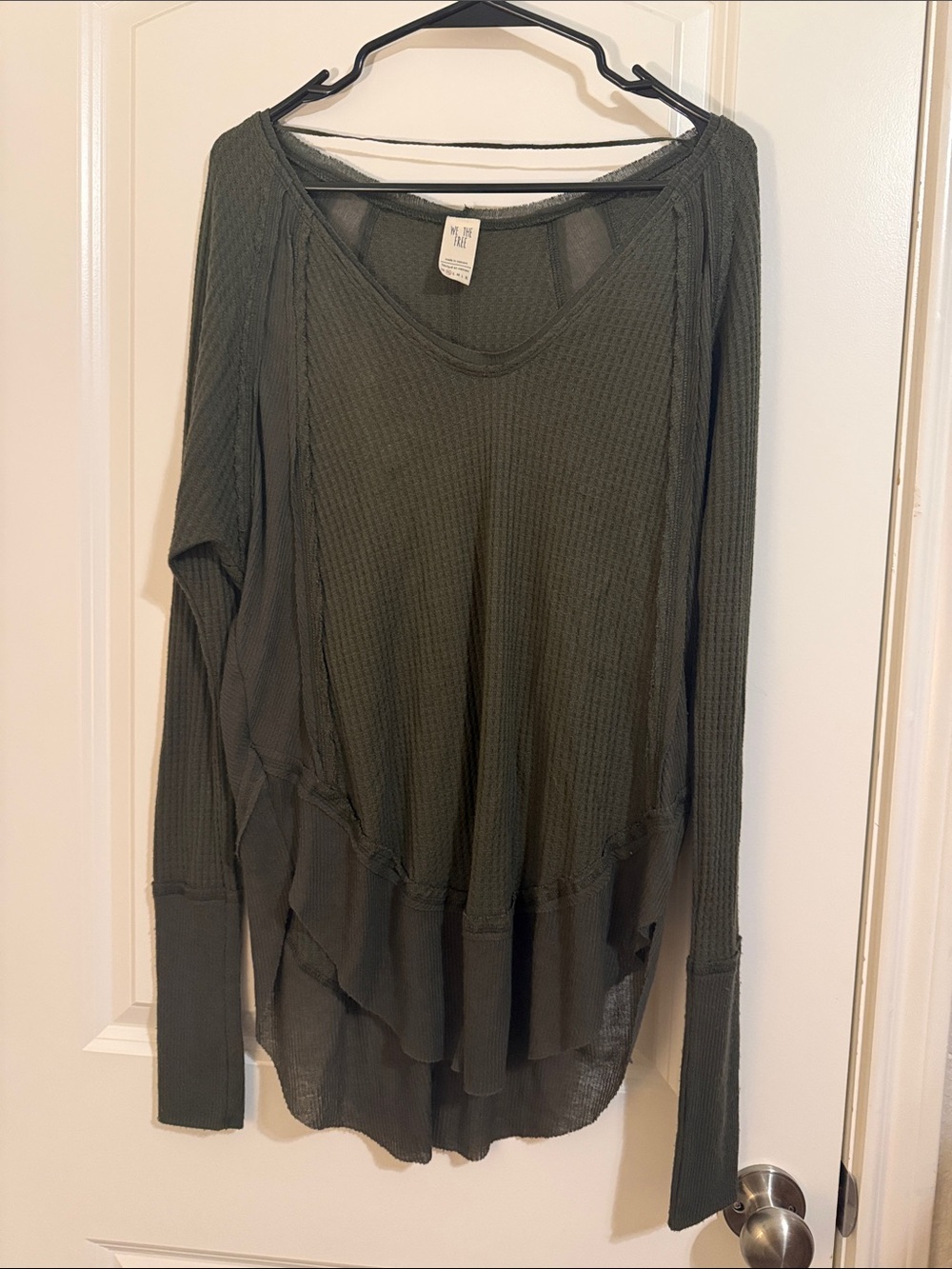 We The Free Olive Green Long Sleeve Waffle Tunic